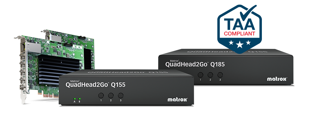 QuadHead2Go Multi-Monitor Controller Appliances and Cards Family with TAA Compliance