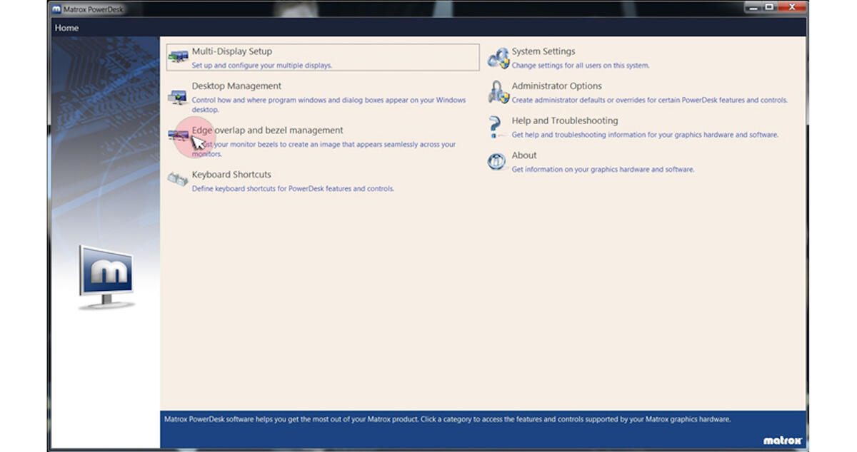 Powerdesk home window setup